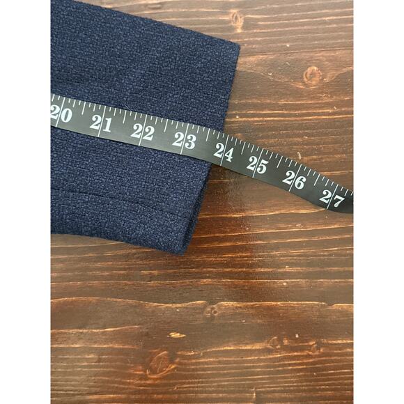 Lorenza Blau Lined Blazer 30 Navy Blue Gold Zip Trim Classic Preppy Coastal - Picture 15 of 16